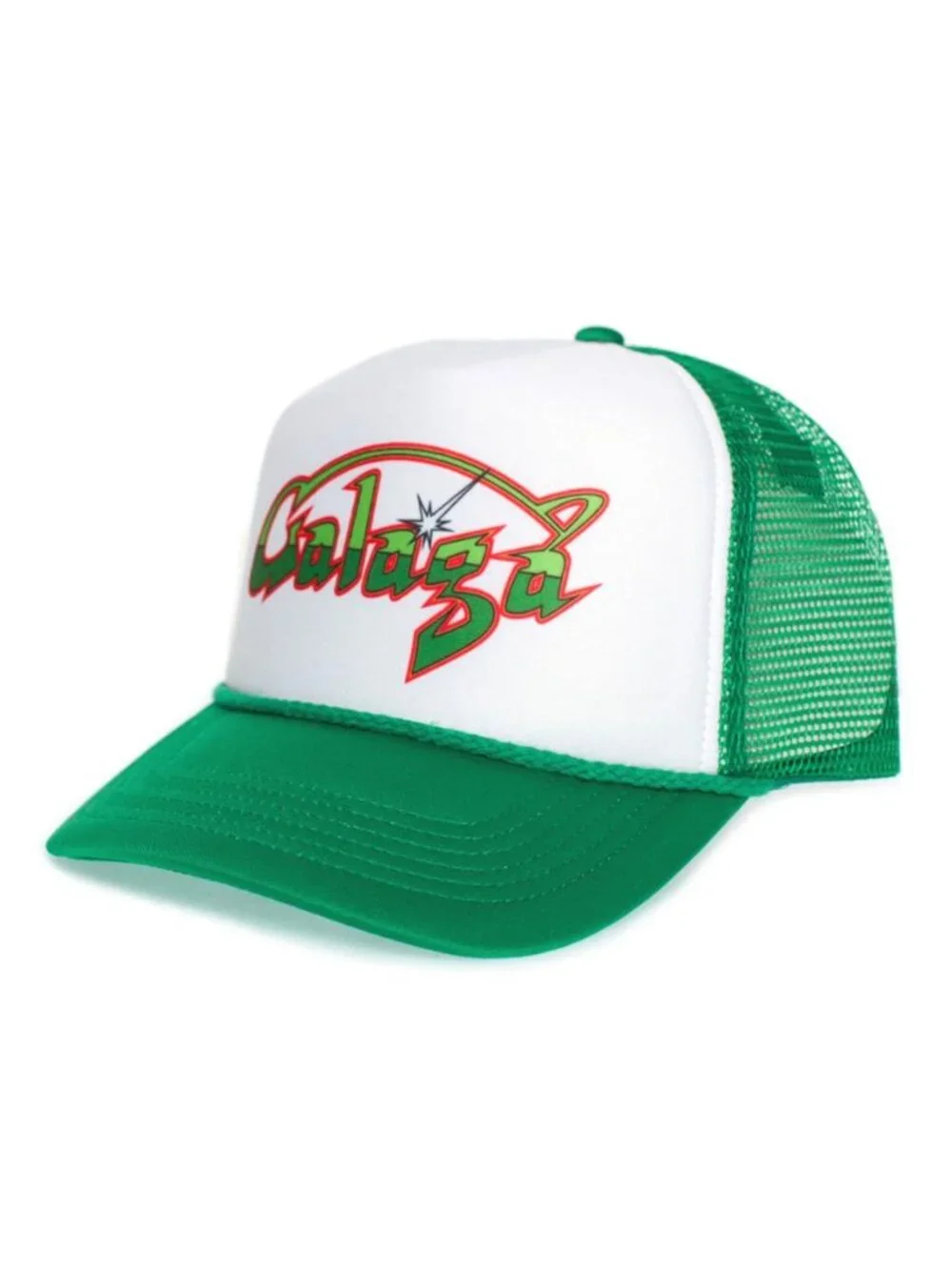 Galaga Arcade Logo Printed Black White Foam Rope Trucker Hat Snapback New 80s